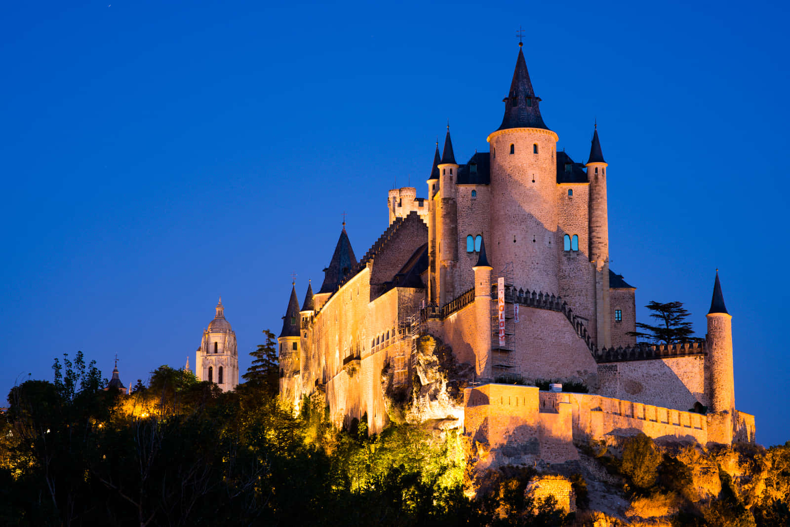 Segovia Castle Blue Night Sky