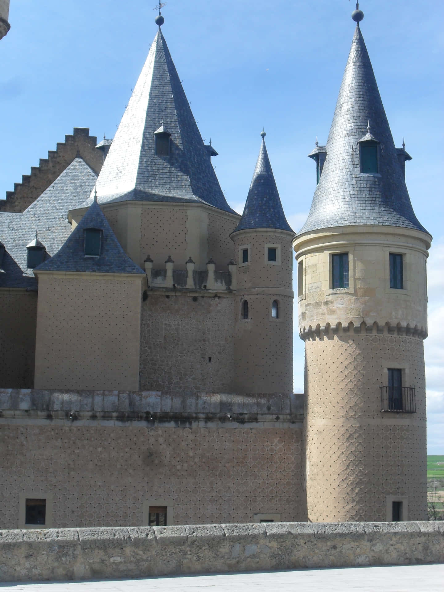 Segovia Castle Blue Towers Background