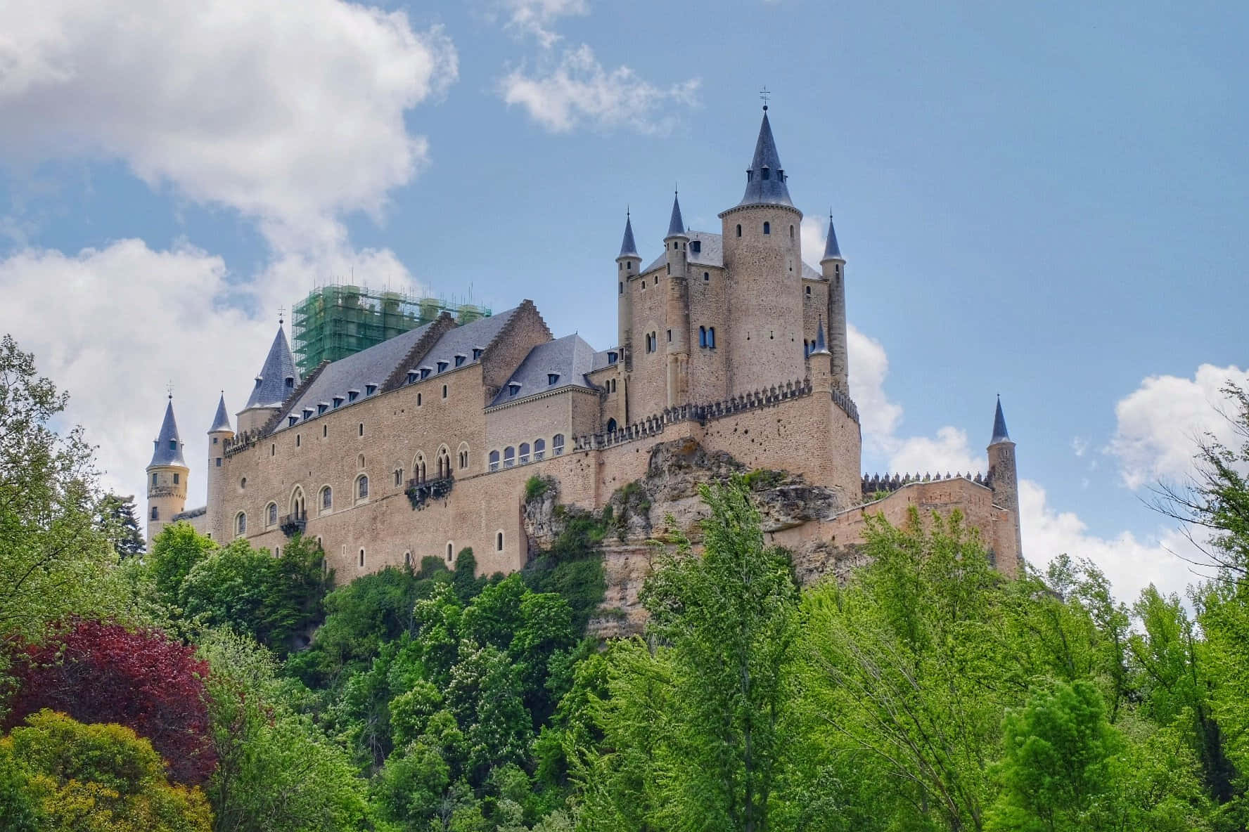 Segovia Castle Light Blue Sky Background