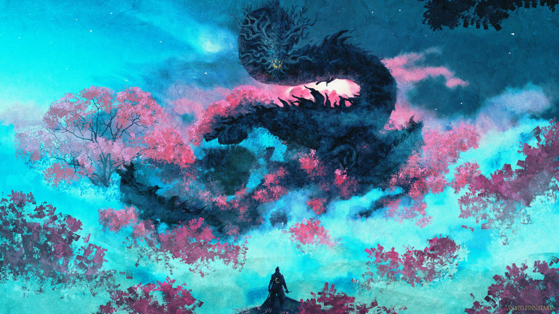 Sekiro And Dragon Painting Art