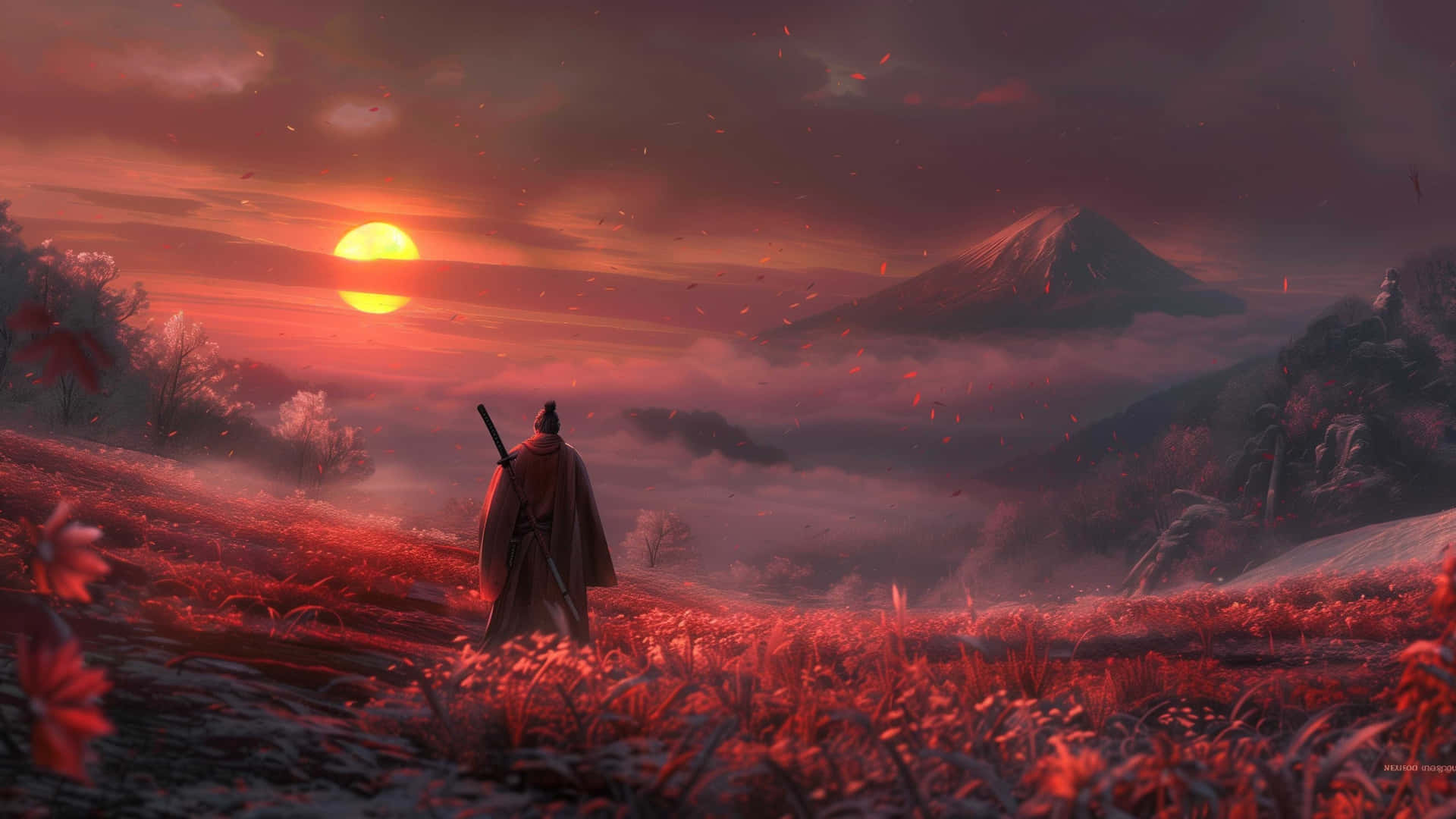 Sekiro Sunset Warrior4 K Background