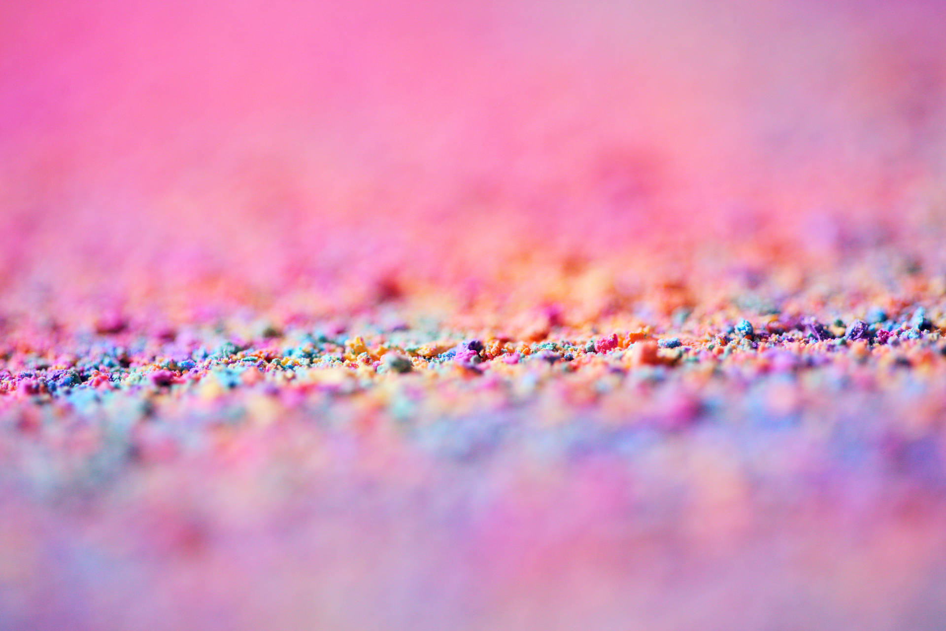 Selective Focus Pretty Pink And Rainbow Background