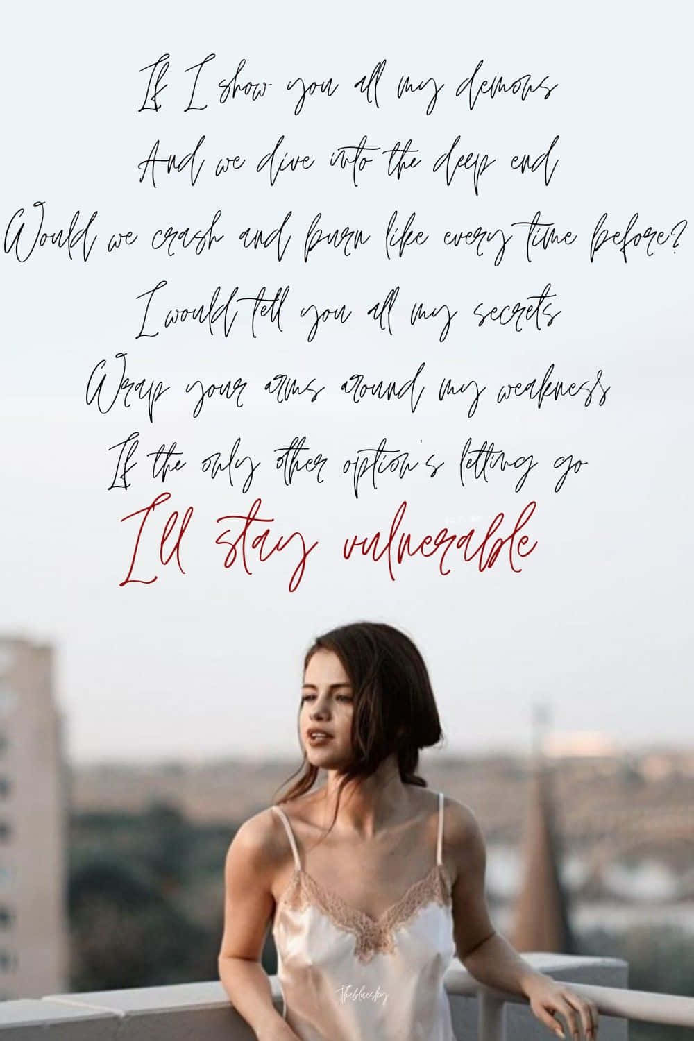 Selena Gomez Vulnerable Quote Background