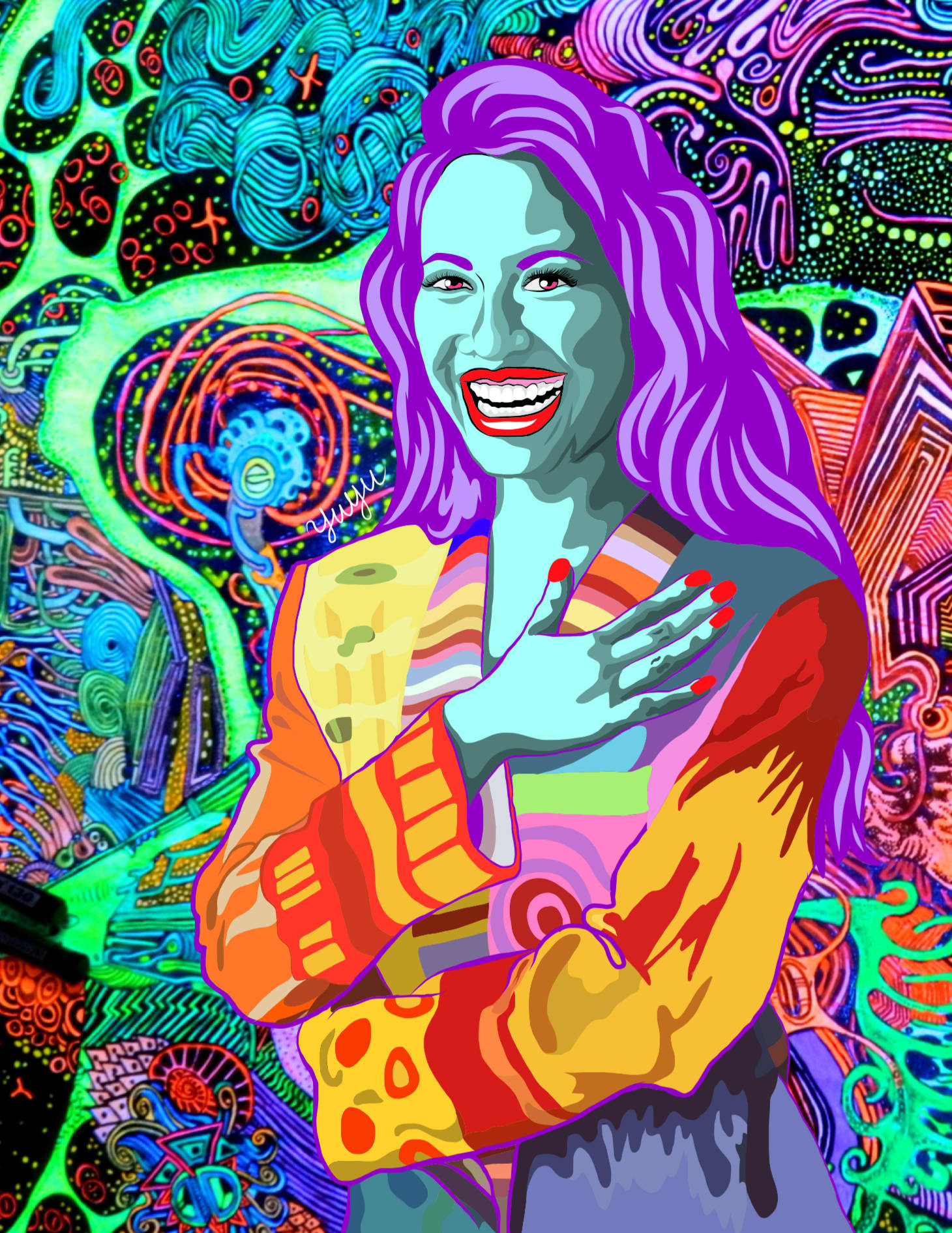 Selena Quintanilla Modern Pop Art Background