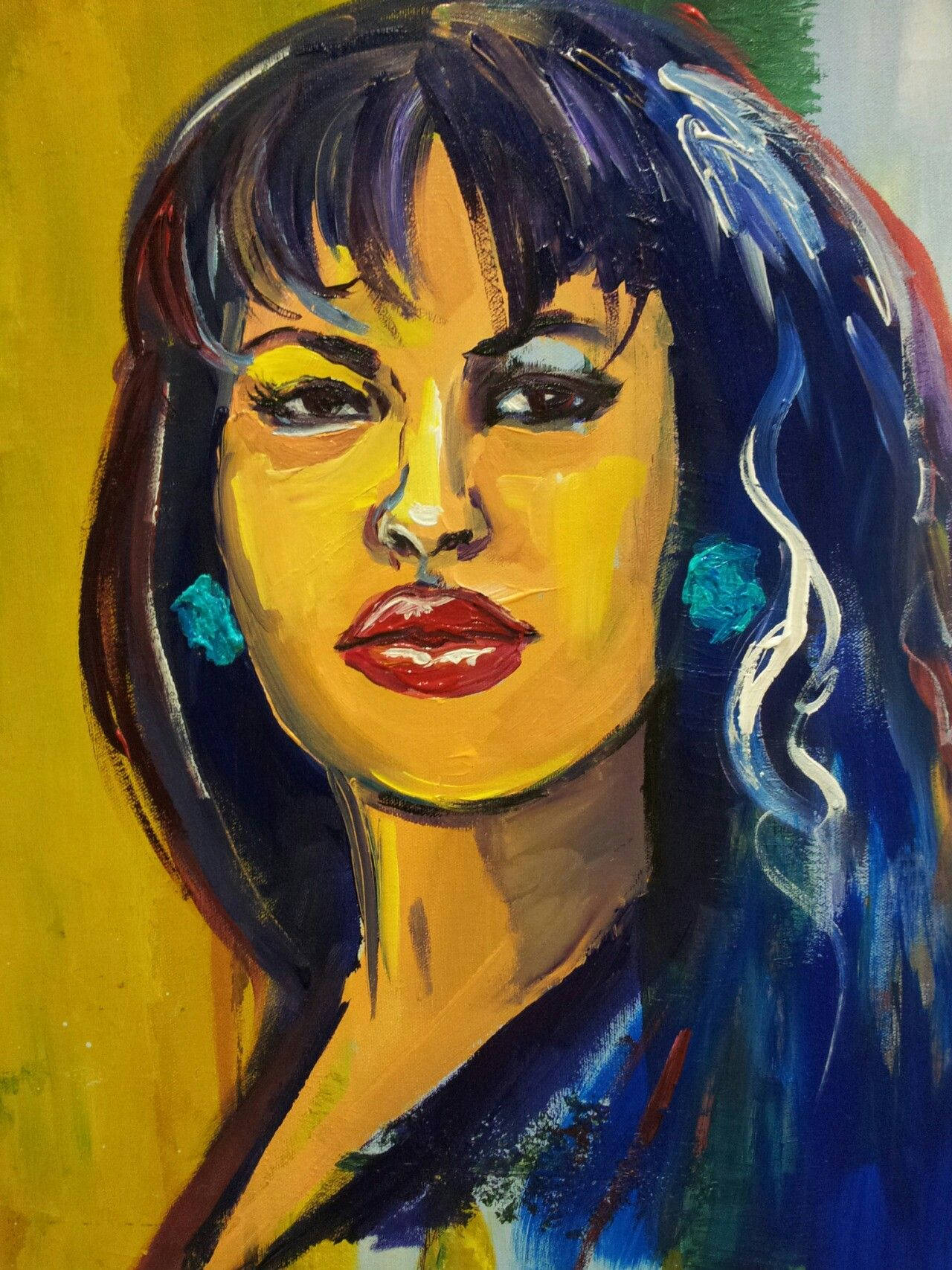 Selena Quintanilla Portrait Painting Background