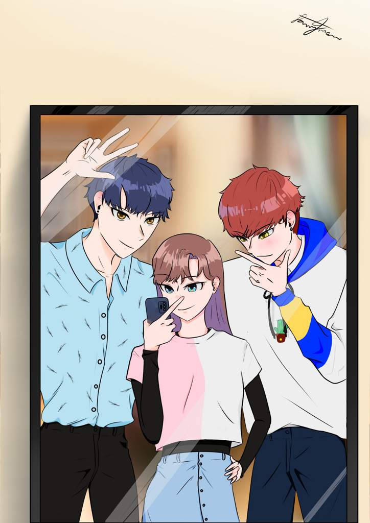 Selfie Trio Matching Pfp For Friends Background