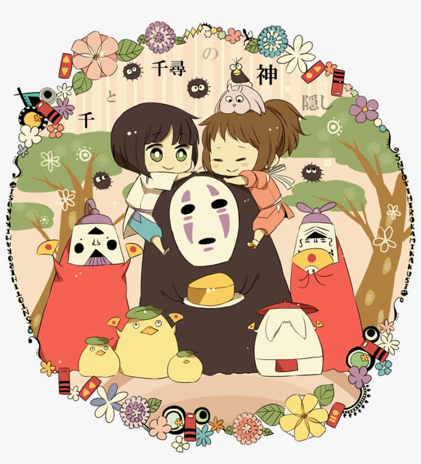 Sen To Chihiro No Kamikakushi Chibi Characters Background