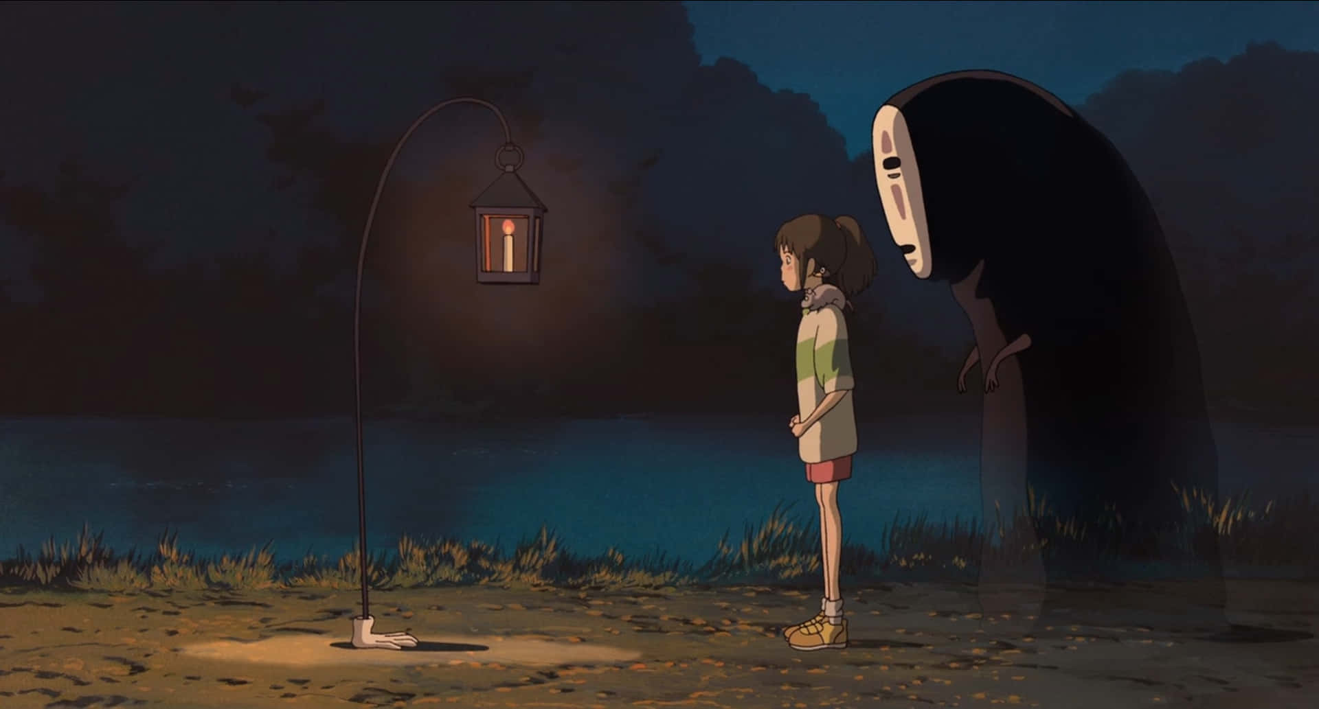 Sen To Chihiro No Kamikakushi Walking Lamp Post Background
