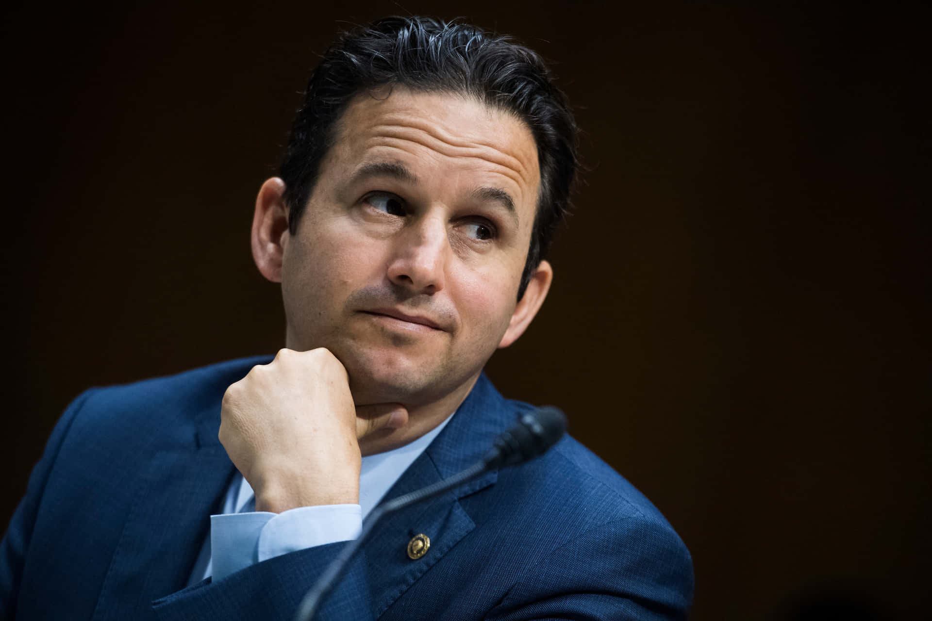 Senator Brian Schatz Glances Sideways Background
