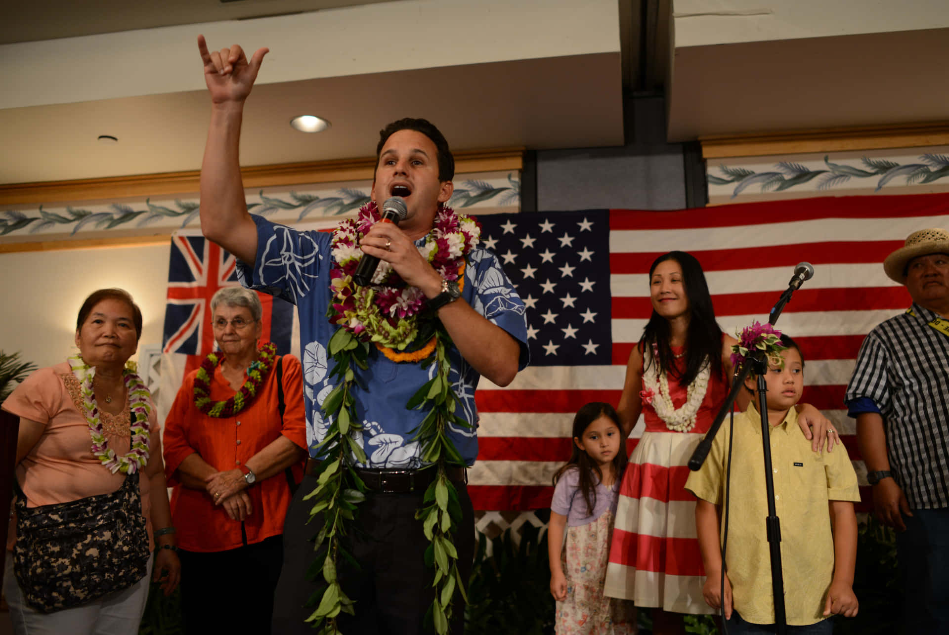 Senator Brian Schatz With Supporters Background