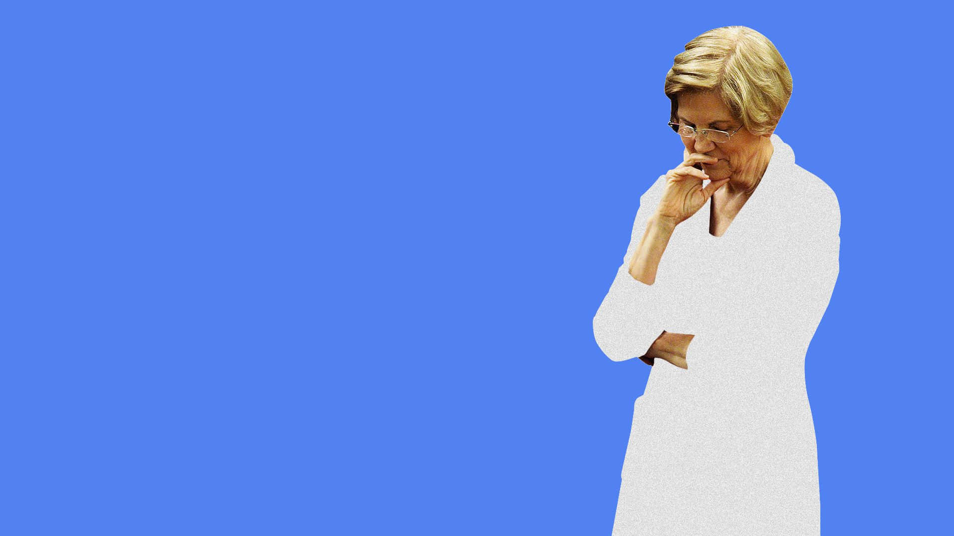 Senator Elizabeth Warren In Deep Thought Background