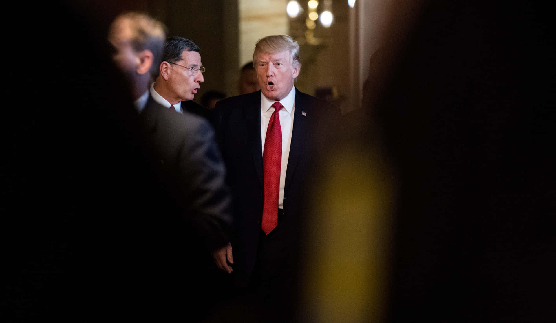 Senator John Barrasso With President Donald Trump In A Meeting Background