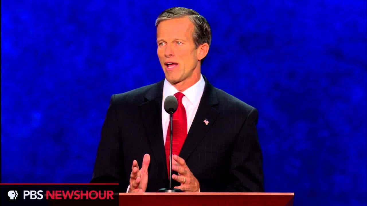 Senator John Thune Delivering Speech Background