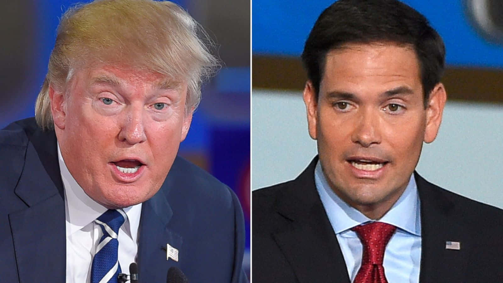 Senator Marco Rubio And President Donald Trump In Discussion Background