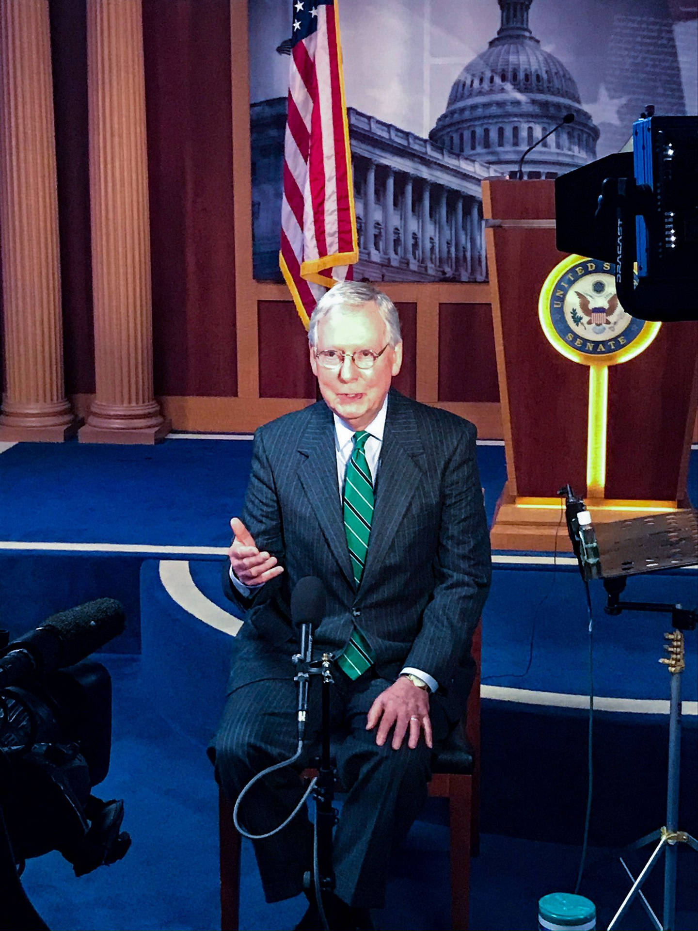 Senator Mitch Mcconnell Addressing At U.s. Senate Podium