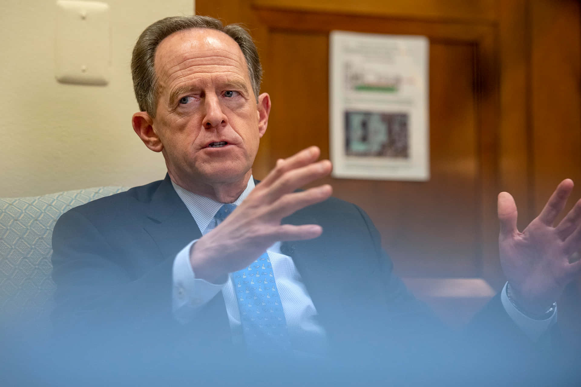 Senator Pat Toomey In A Private Meeting Background