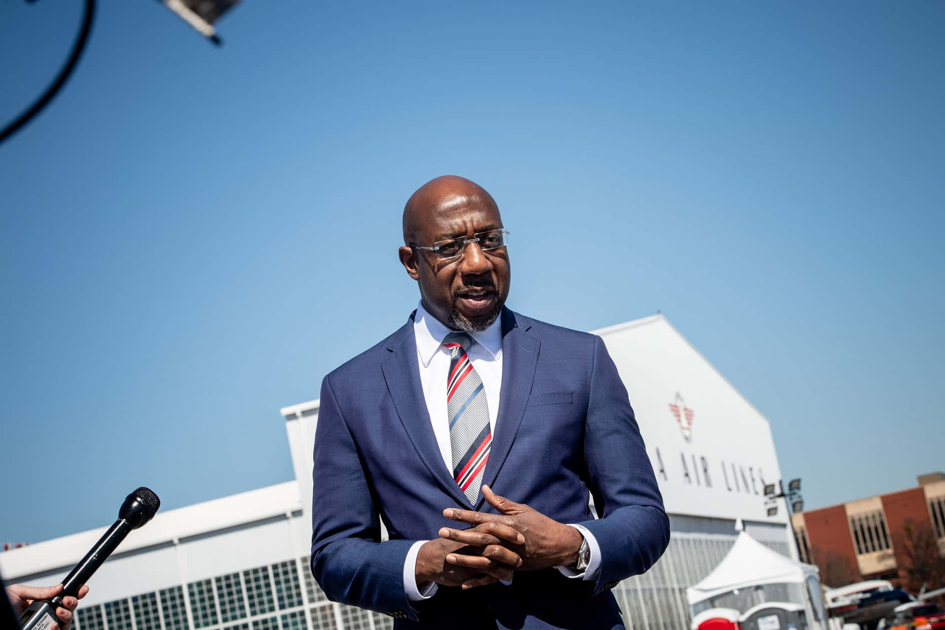 Senator Raphael Warnock At Delta Flight Museum Vaccination Site