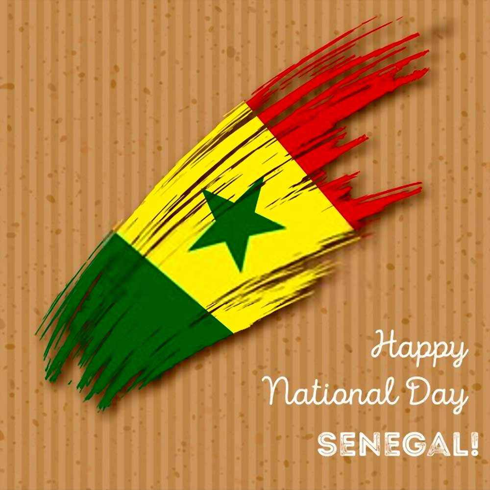 Senegal Brush Stroke Flag Background