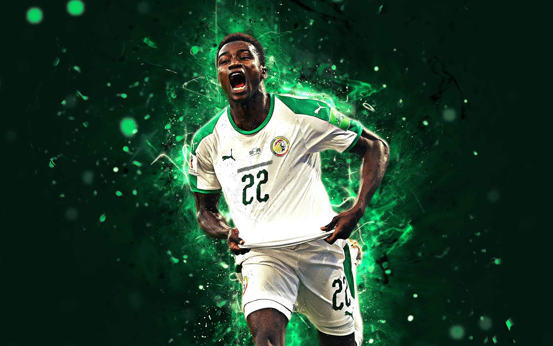 Senegal Football Star Moussa Wagué Background