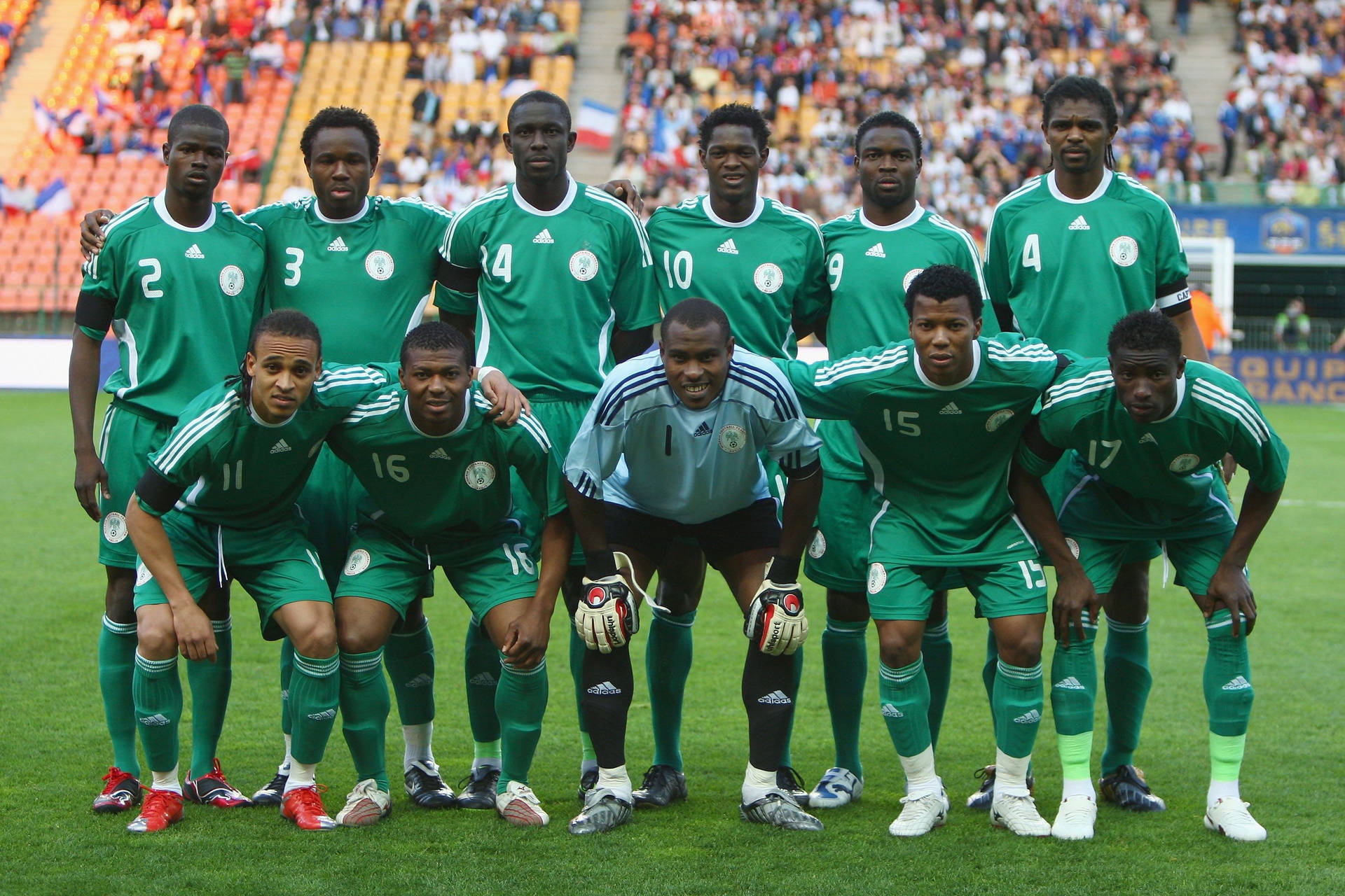Senegal Football Team In Field Background