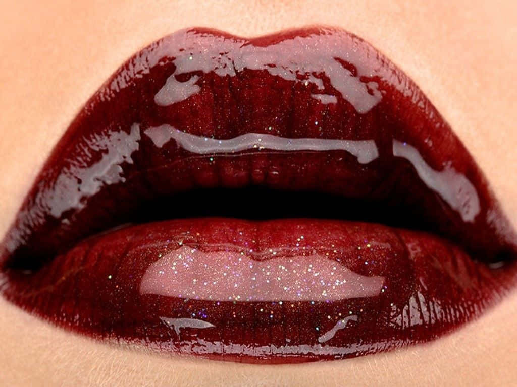 Sensational Red Lips Up-close Background