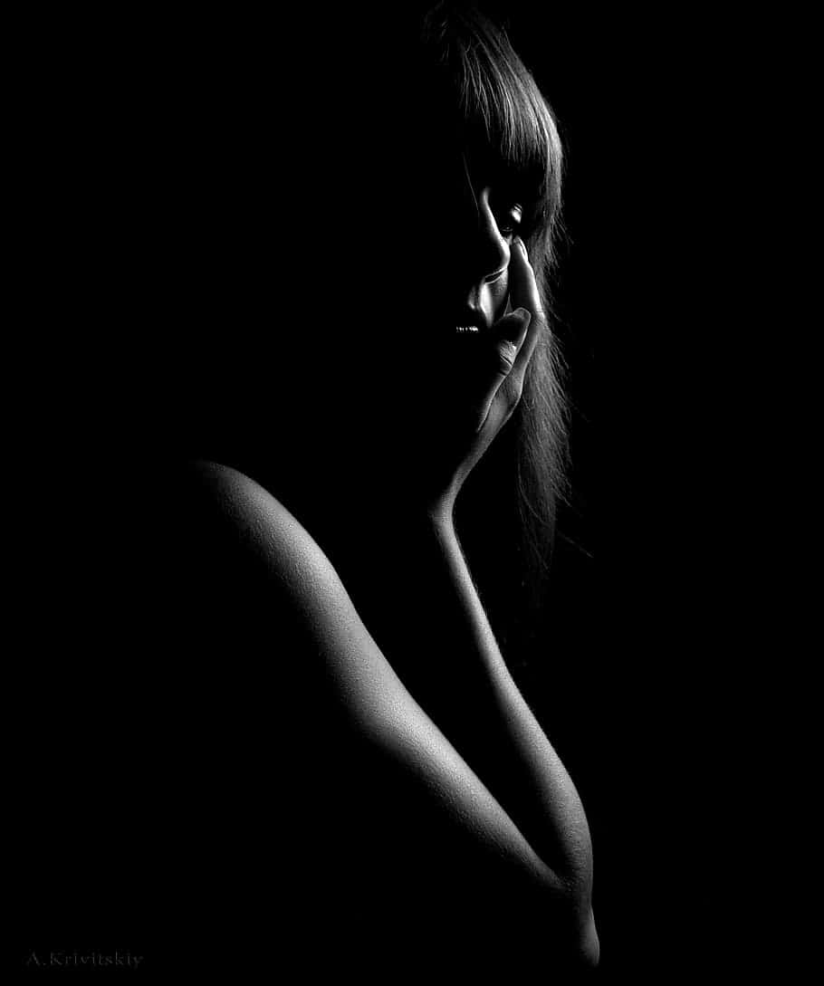 Sensual And Dark Woman Profile Background