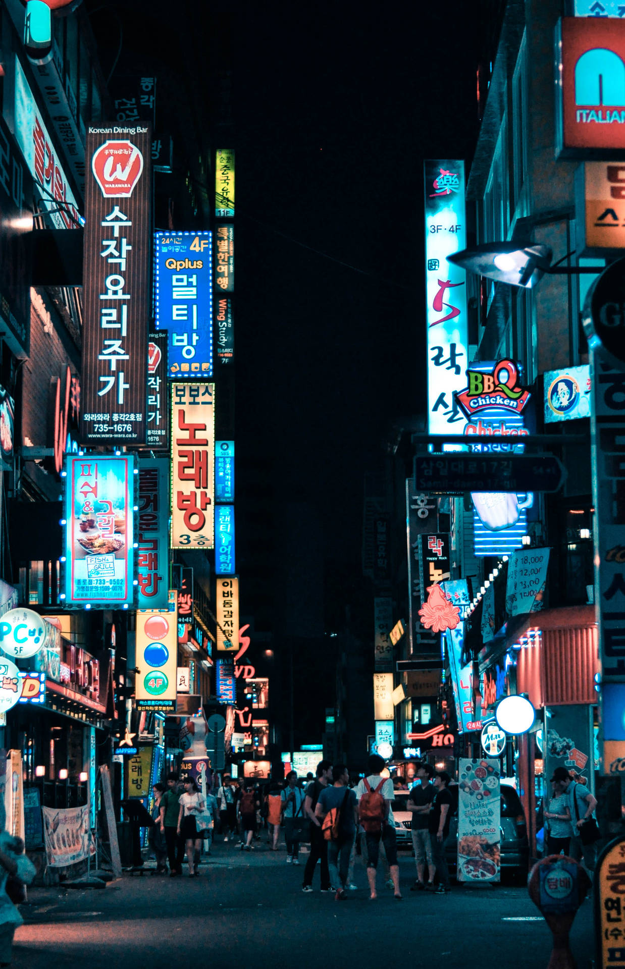 Seoul Colorful Street Background