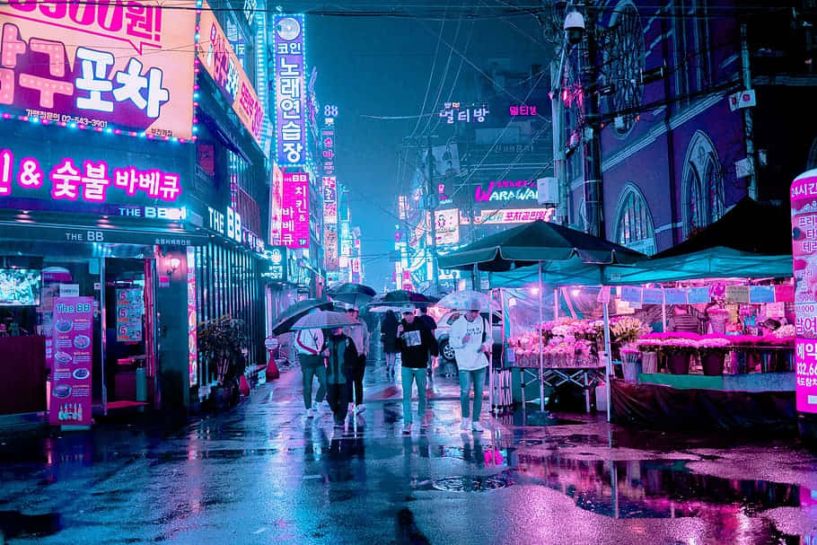 Seoul Neon Pink City