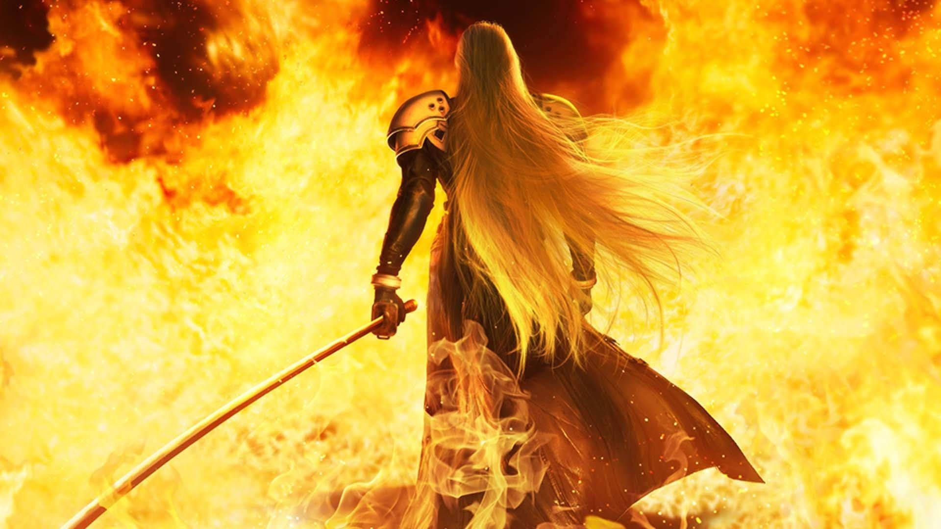Sephiroth Blazing Fire Wall Background
