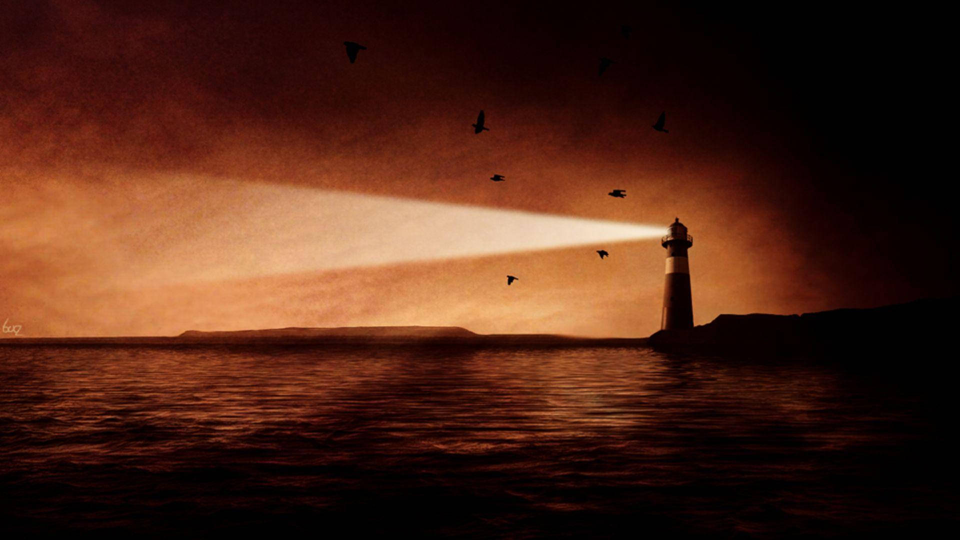 Sepia Toned Lighthouse Illustration