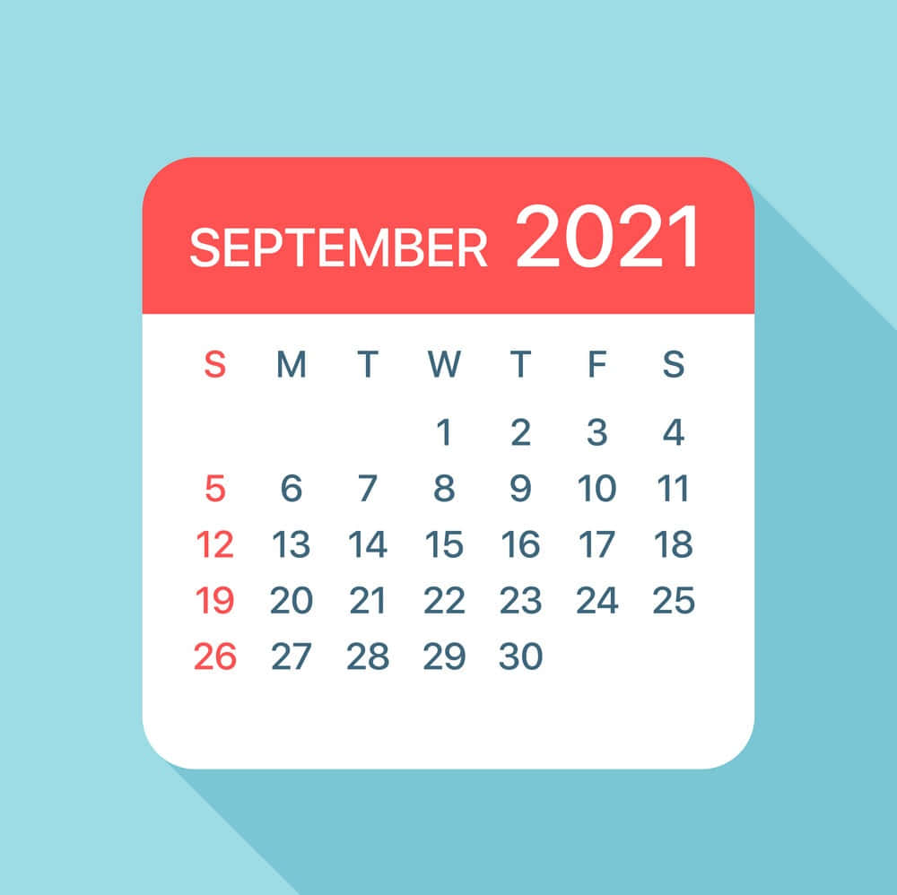 September 2021 Calendar Minimalist Background