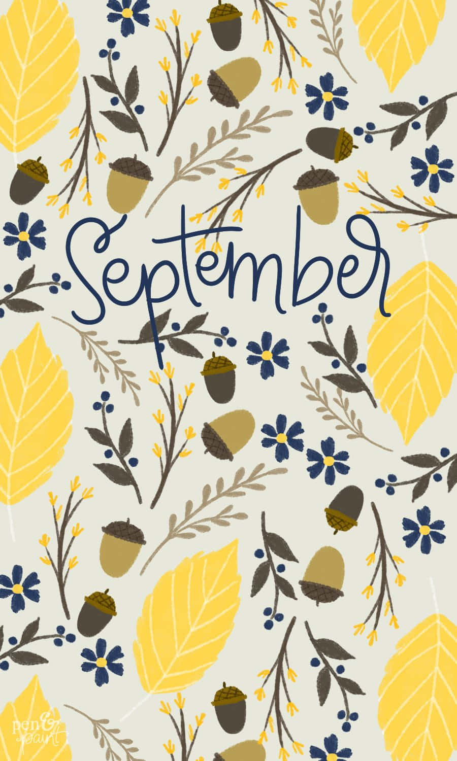 September Autumn Pattern Illustration Background