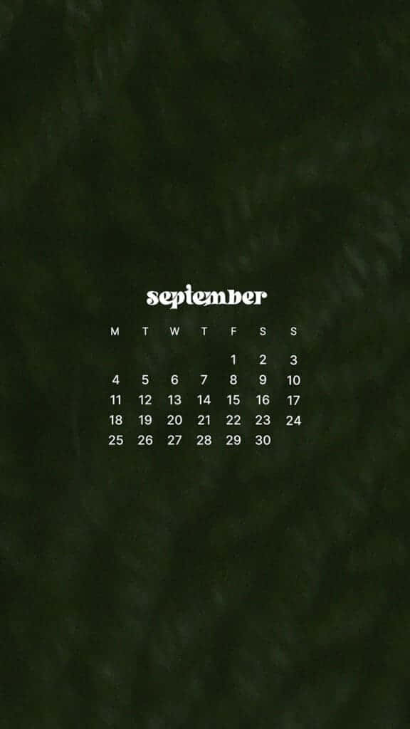 September Calendar Wallpaper Dark Background Background