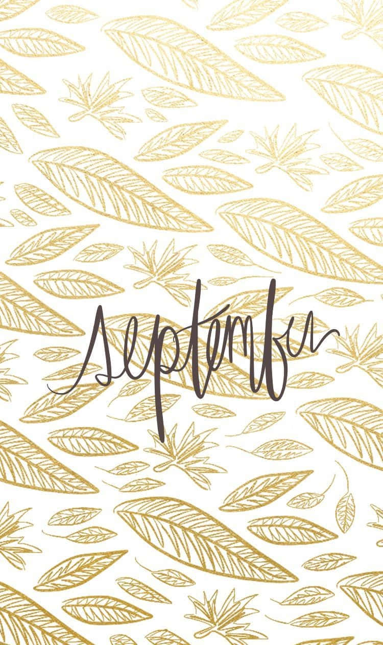 September Iphone Wallpaper Featuring Autumn Leaves Background