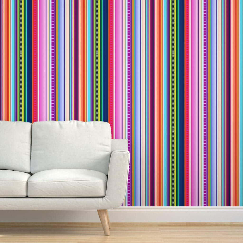 Serape Wall With A Couch Background