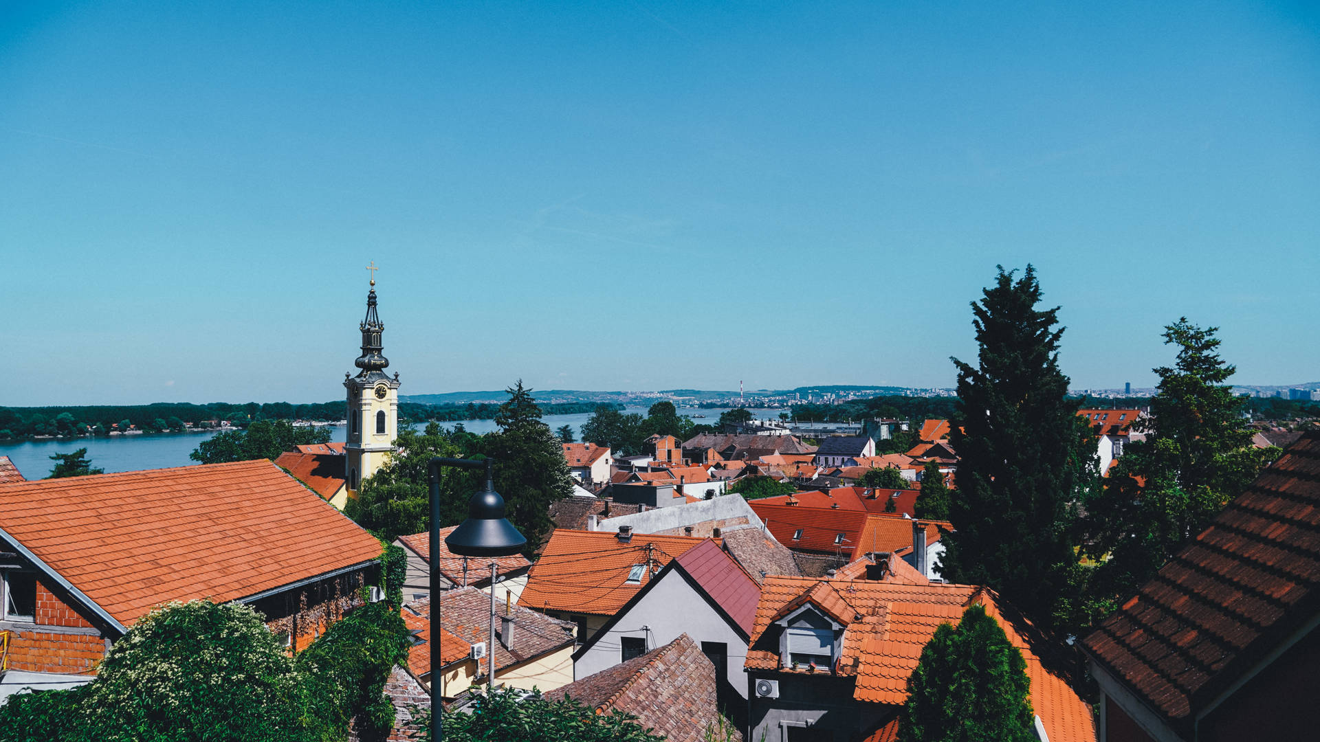 Serbia Homes Blue Sky Background