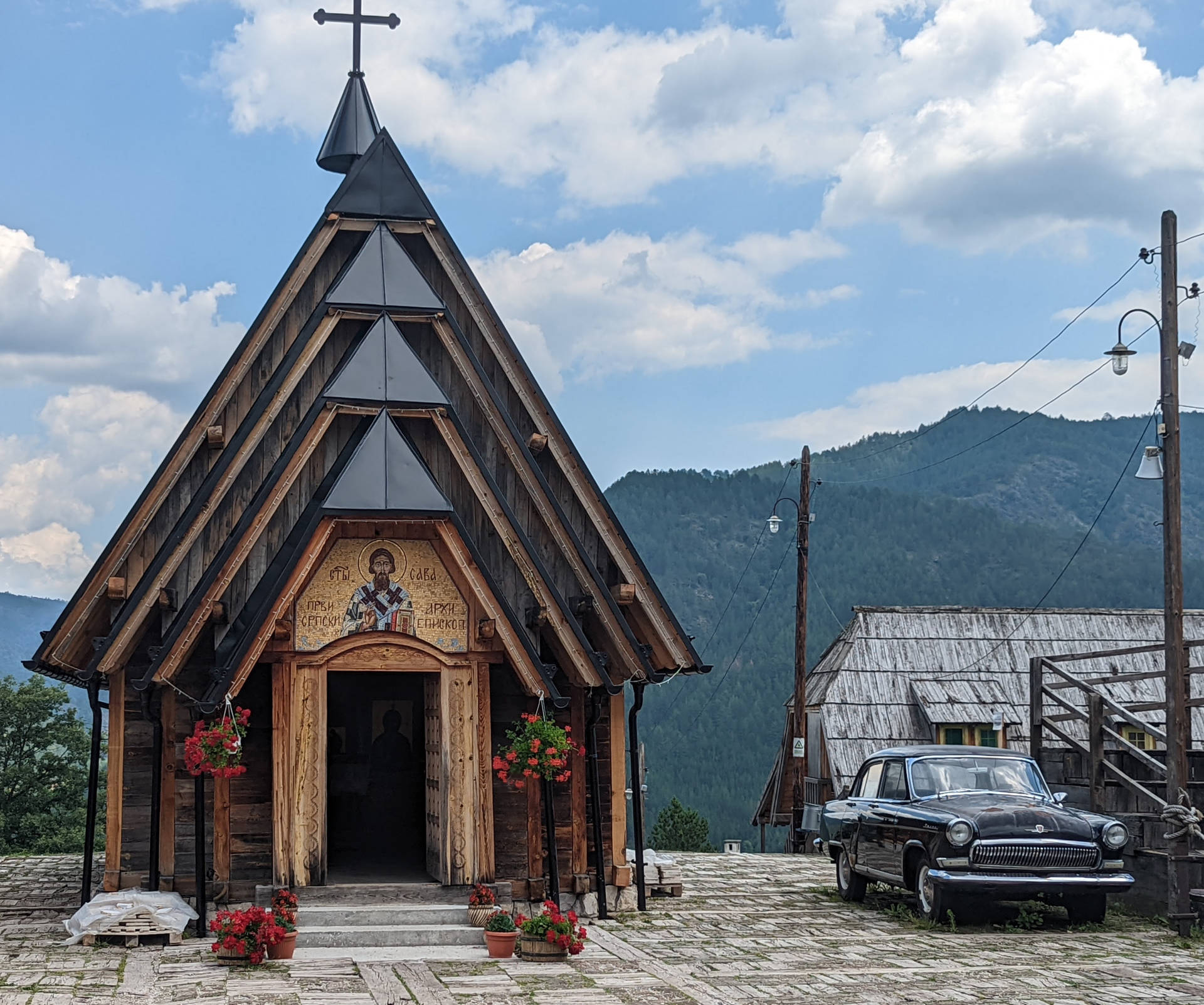 Serbia Wooden Village Background