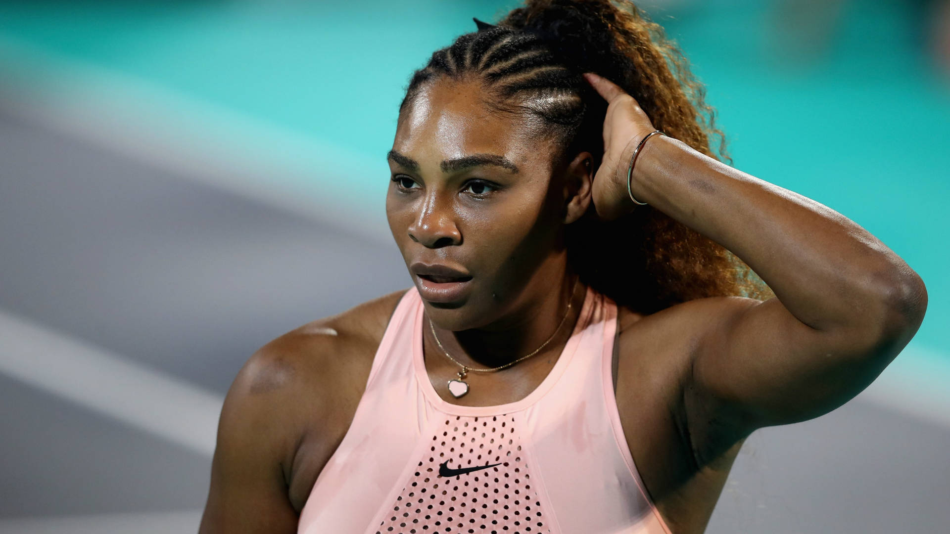 Serena Williams Braids And Ponytail Background