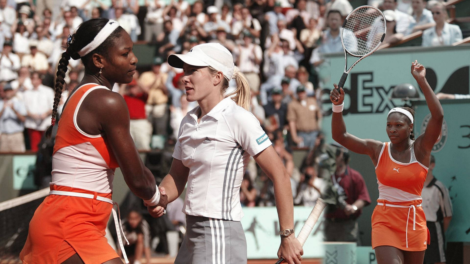 Serena Williams Justine Henin Tennis Match Background