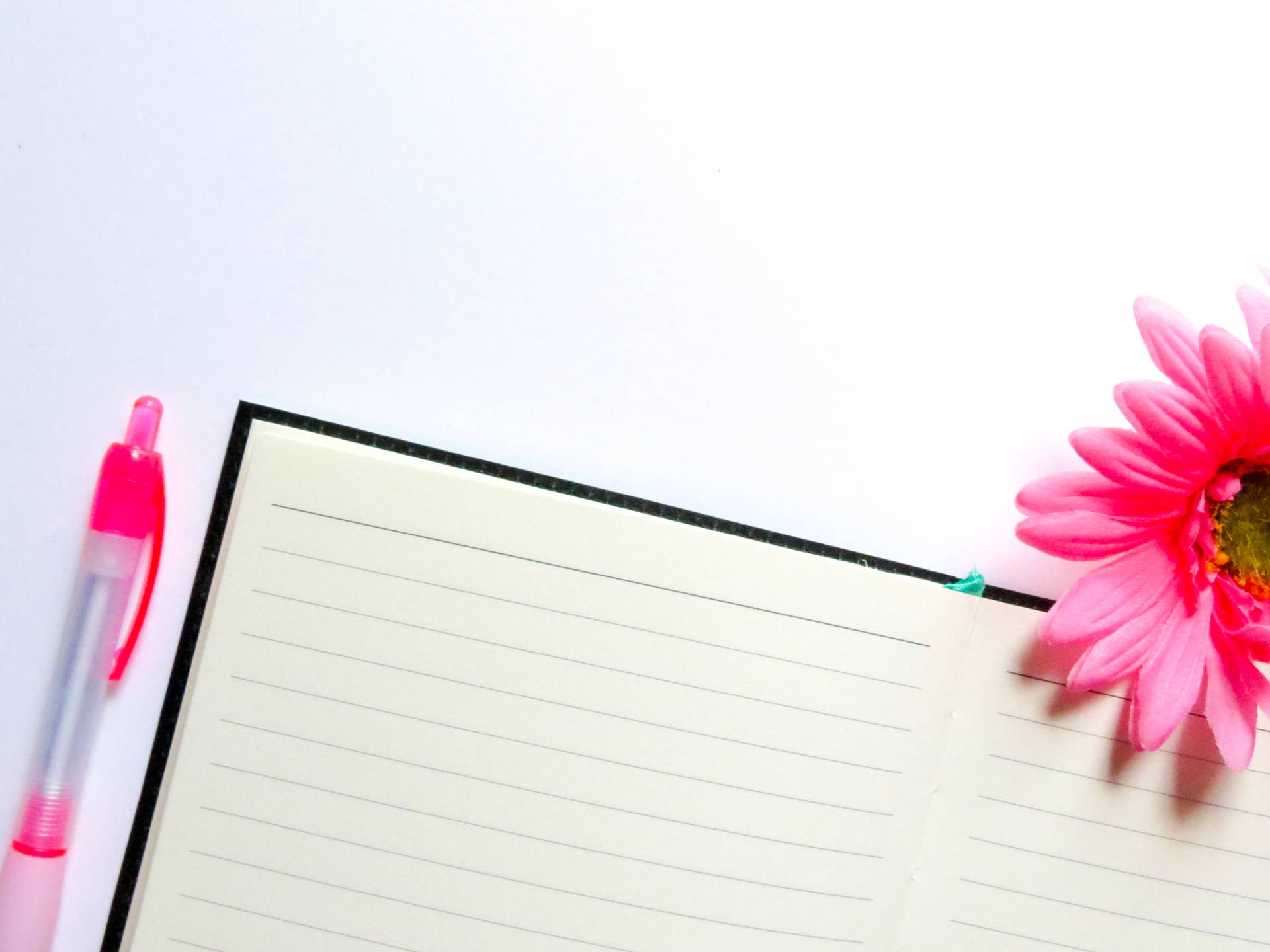 Serene Blank Page With Delicate Pink Flower Background