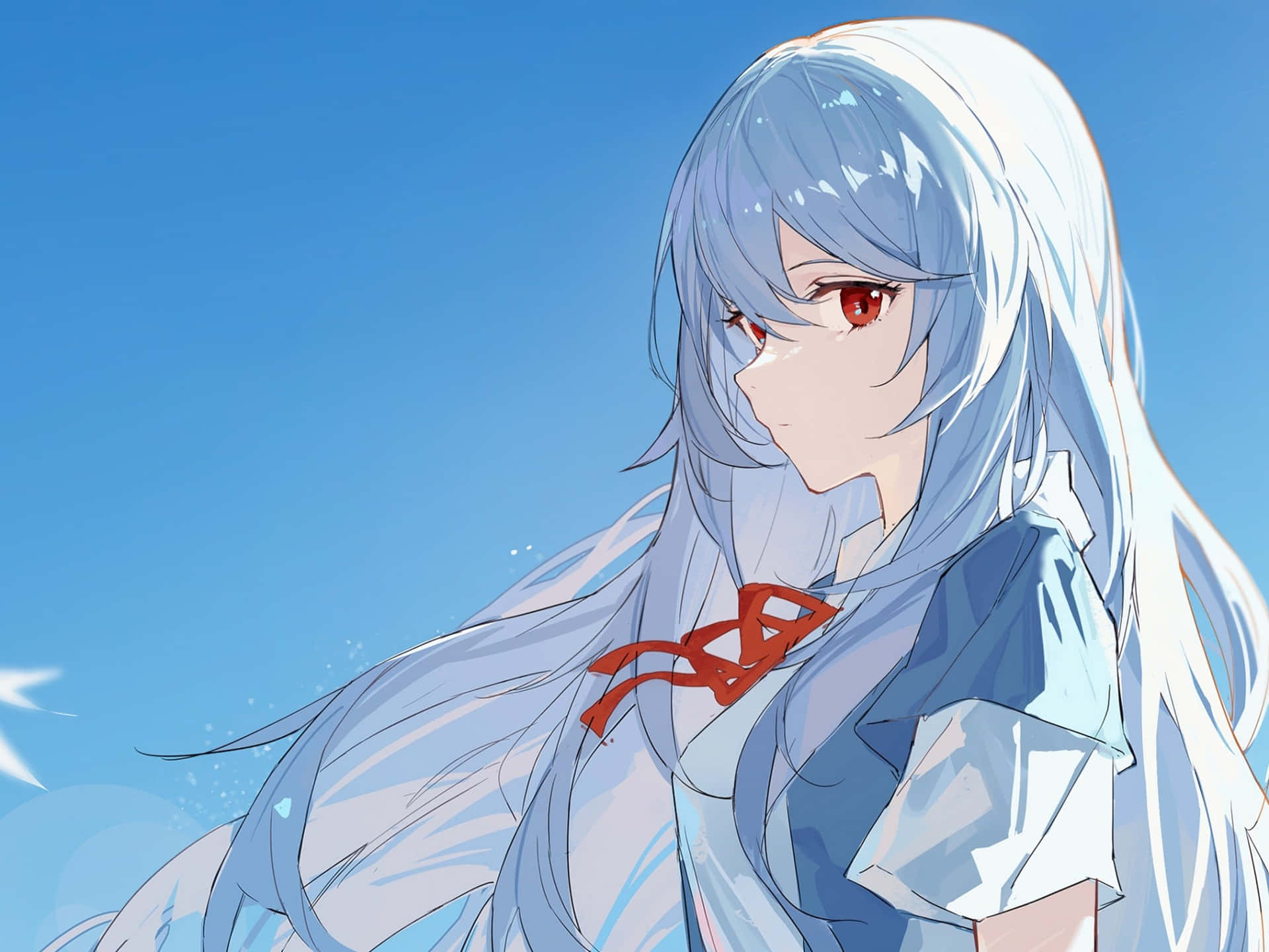 Serene Blue Anime Girl Wallpaper