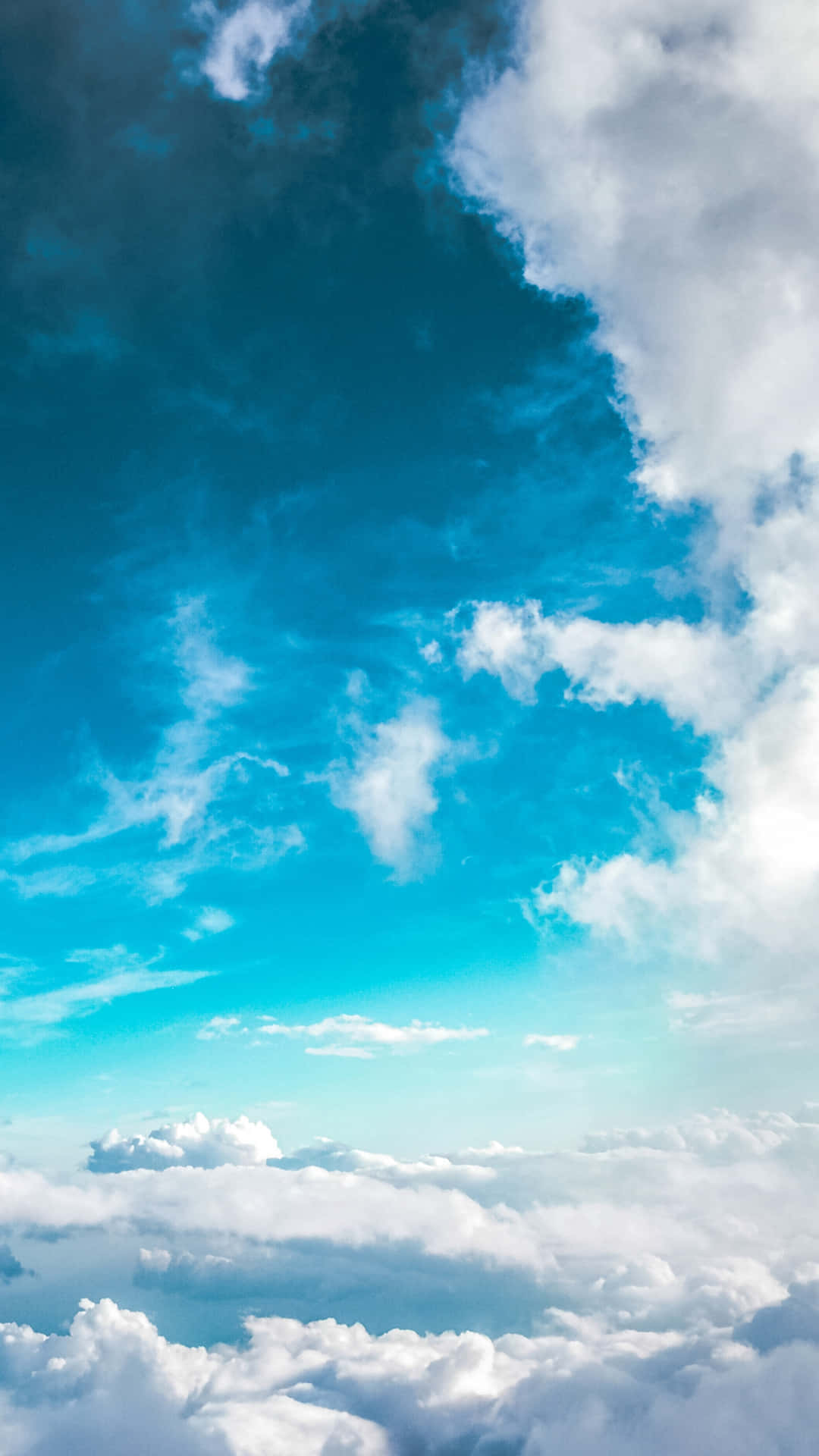 Serene Blue Skyand Clouds Background