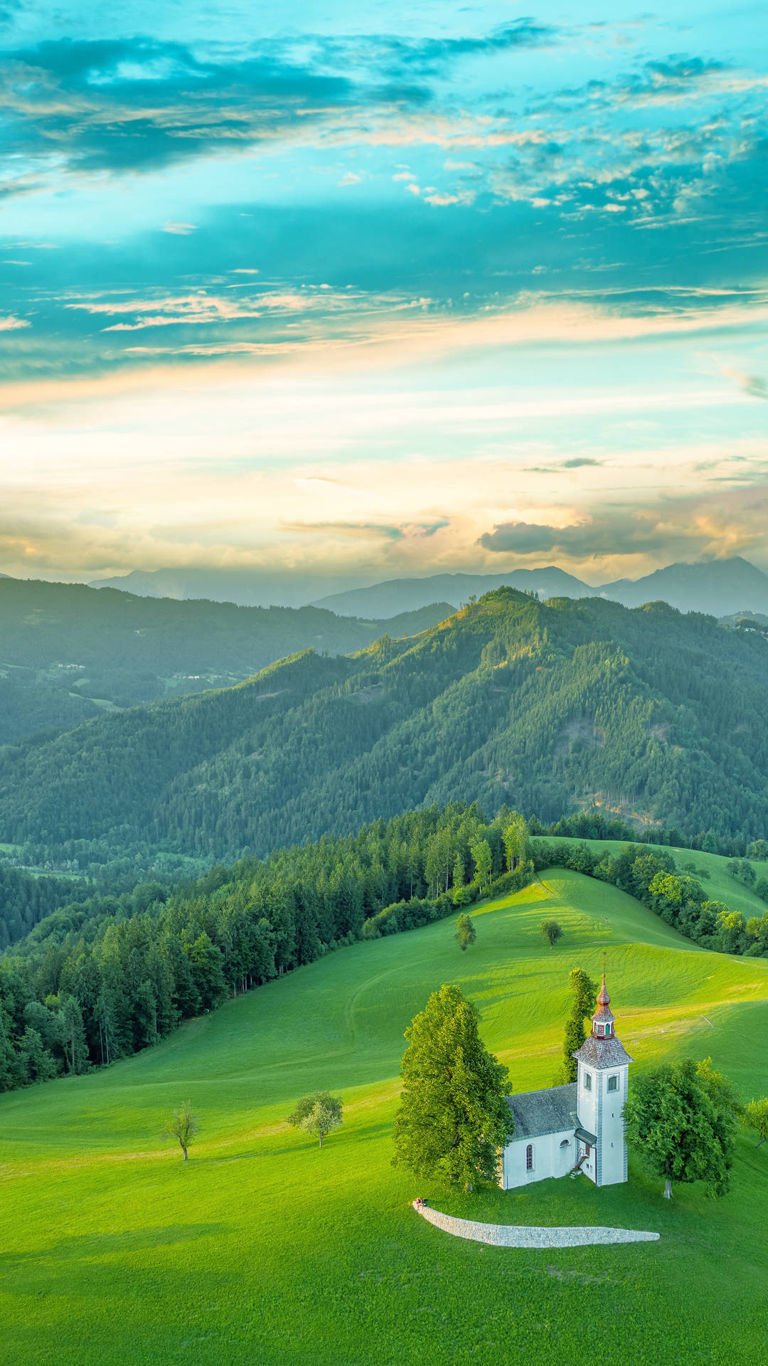 Serene_ Chapel_ Amidst_ Green_ Hills_4 K_ U H D Background