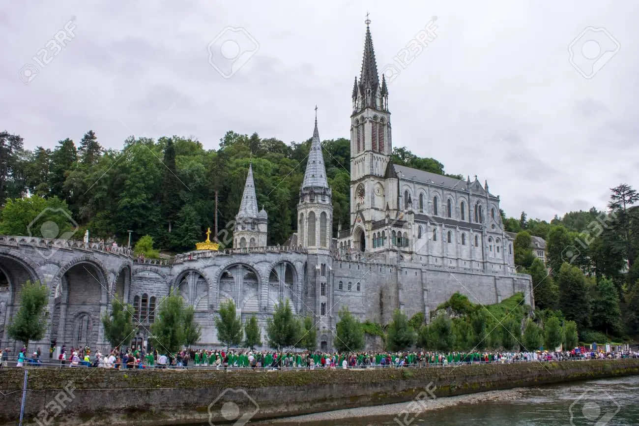 Serene Evening View Of The Lourdes Sanctuary