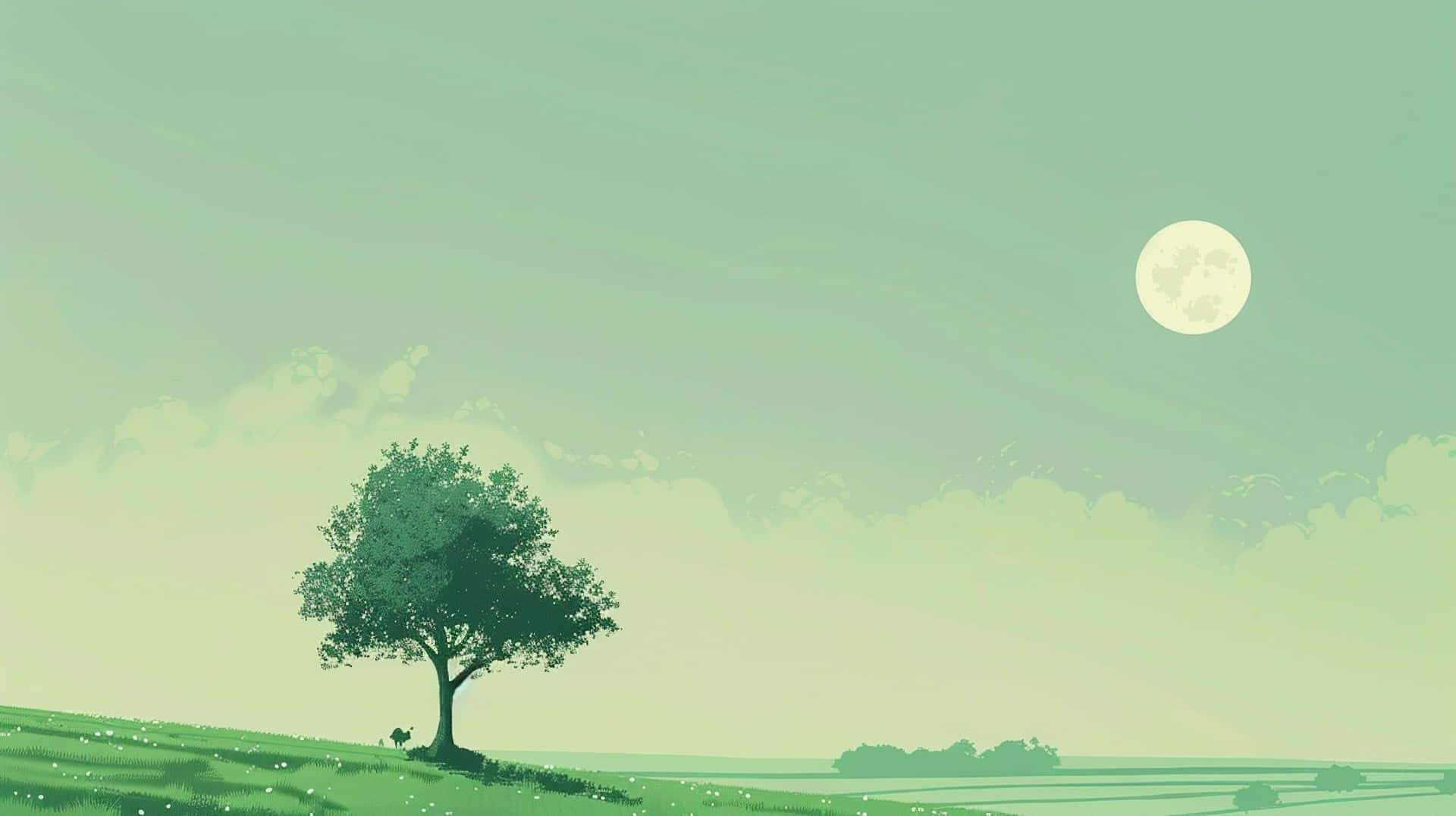 Serene Green Landscape Wallpaper