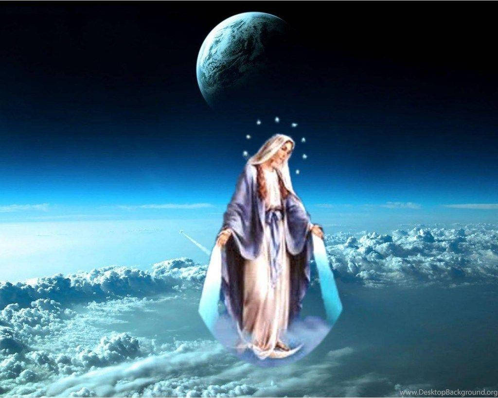 Serene Image Of Virgin Mary Background