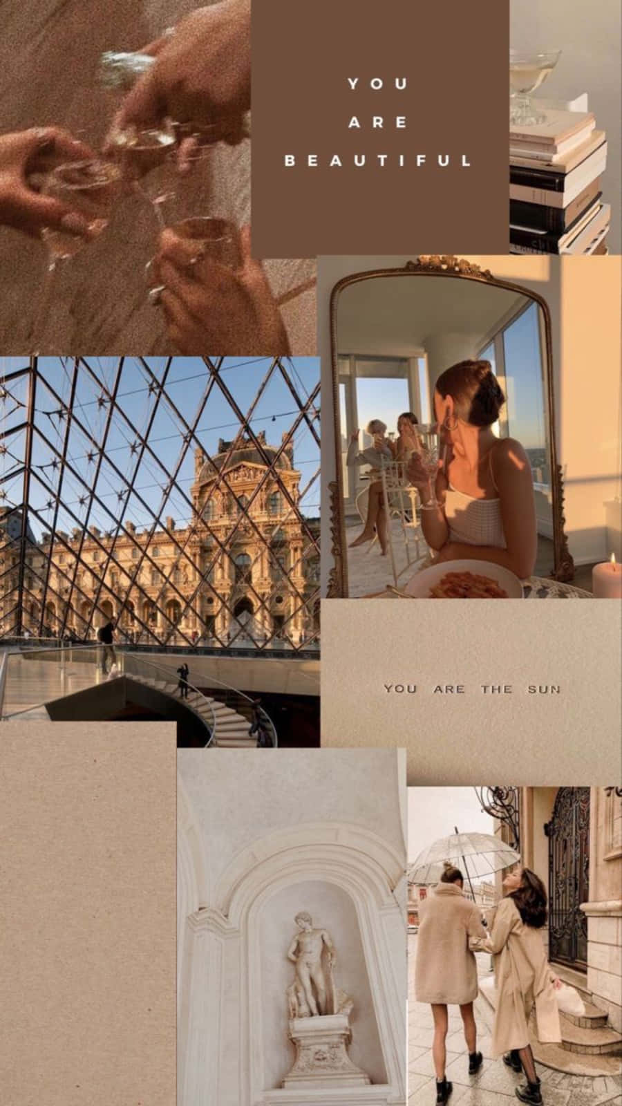 Serene Korean Beige Aesthetic Scenery Background