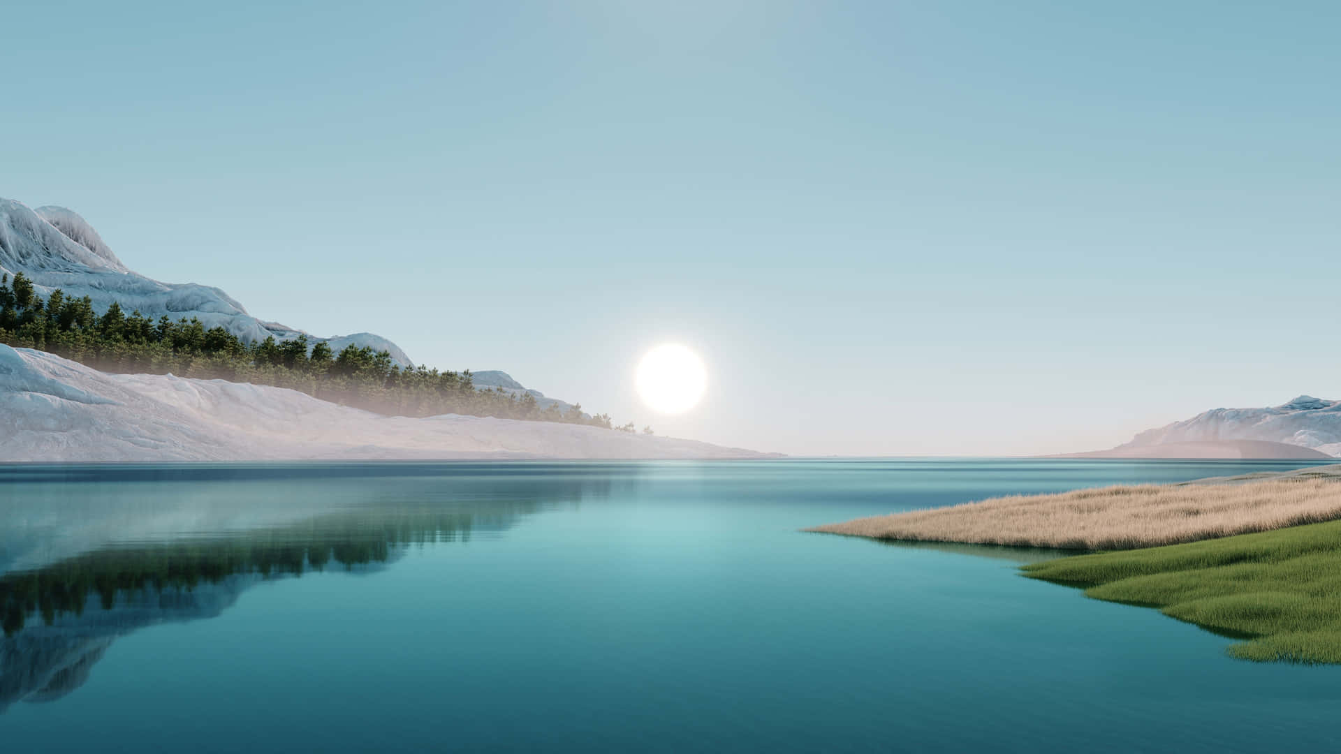 Serene Lake Sunrise4 K Nature Background Background