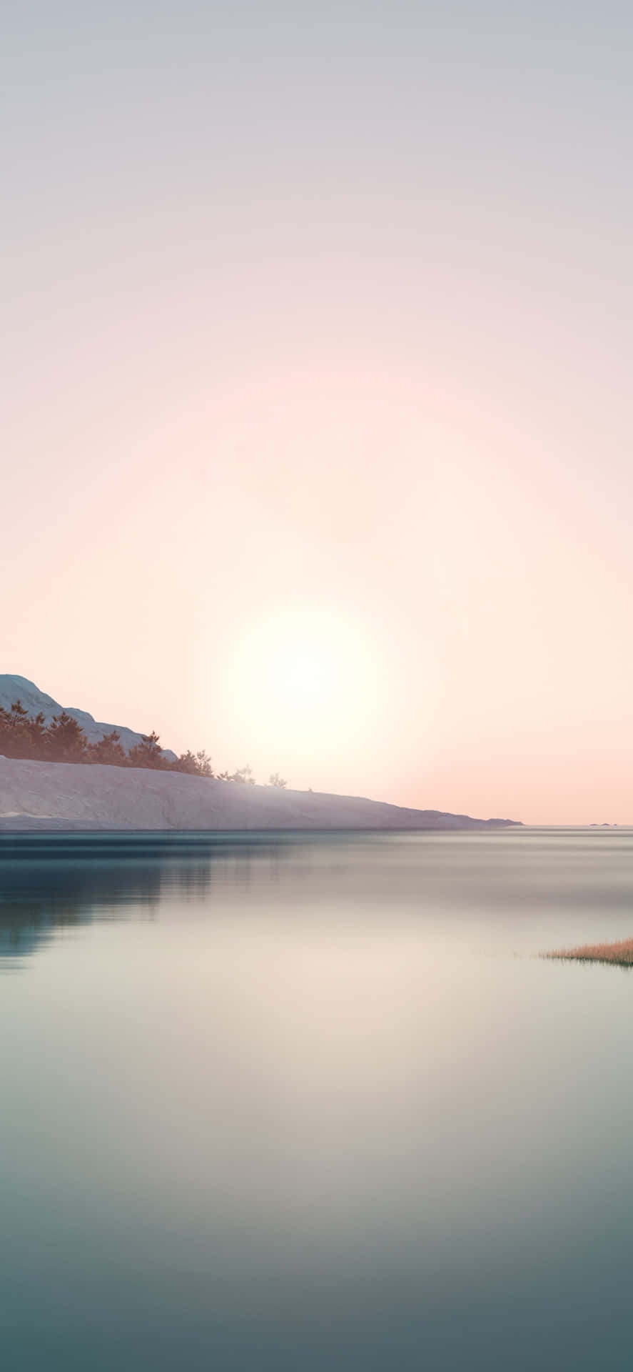 Serene Lakeside Sunset Background