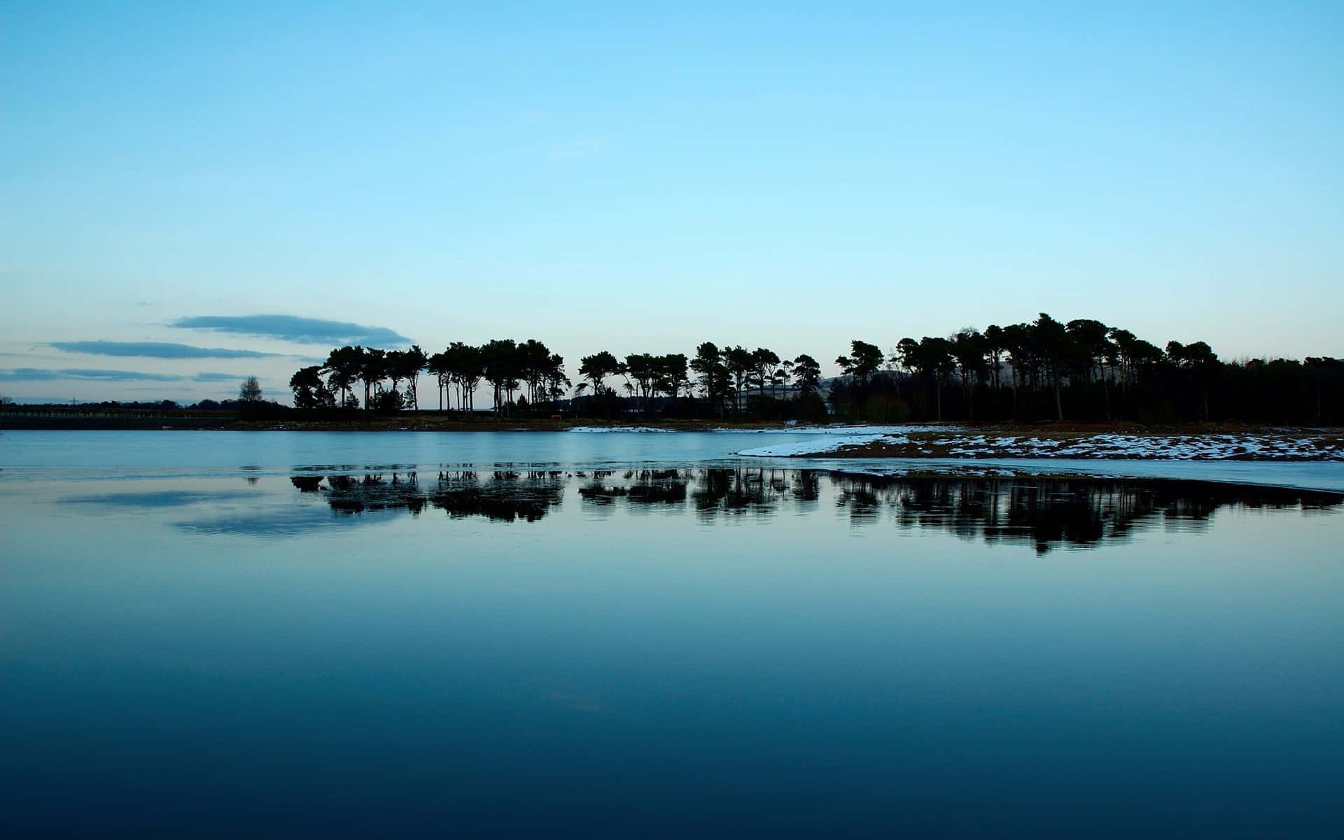 Serene Nature Landscape At Dusk Background